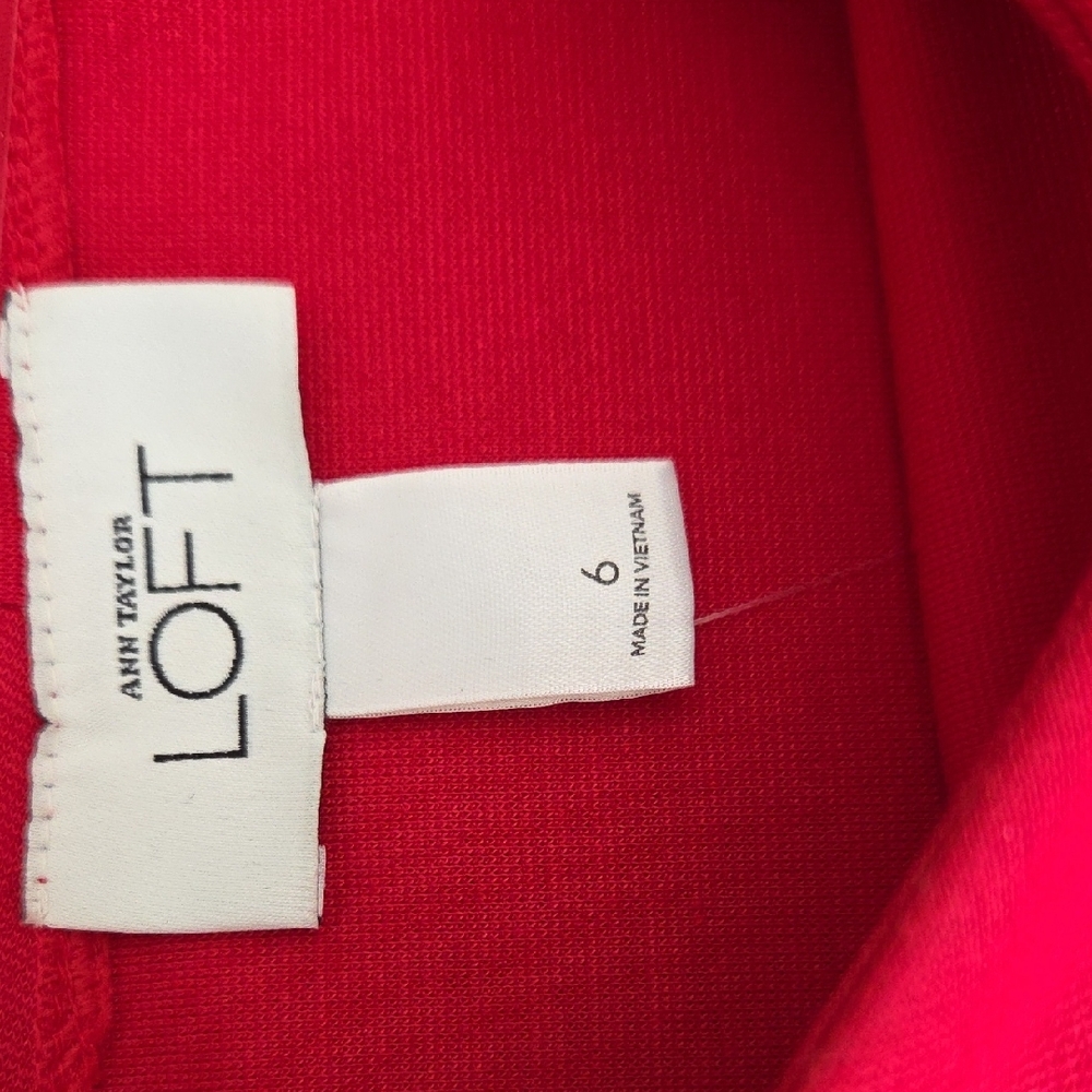 Ann Taylor LOFT Red Ruched Cowl Neck Sheath Mini Dress - NWT - Picture 2 of 5